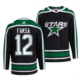 Män Ishockey Dallas Stars tröja Radek Faksa12 Adidas 2022-23 Svart Reverse Retro 2.0 Authentic